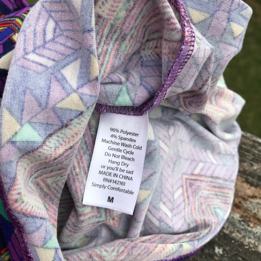 Lularoe Gray Purple Printed Midi Shirt Dress - Picture 5 of 6